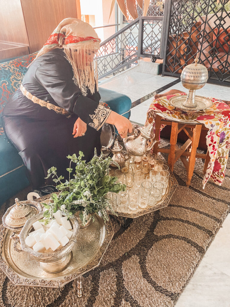 Moroccan Mint Tea at Kenzi Rose Garden hotel in Marrakech